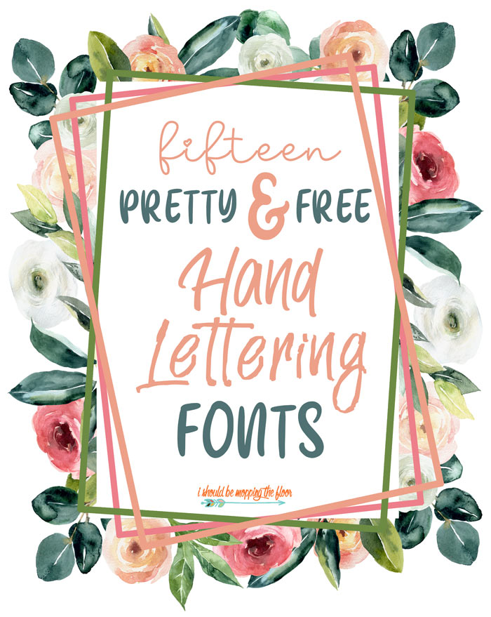 15 Free Hand Lettering Fonts  i should be mopping the floor